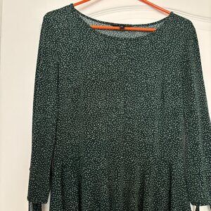 Banana Republic Factory Green Tie Sleeve Peplum Top Women's Size XS
